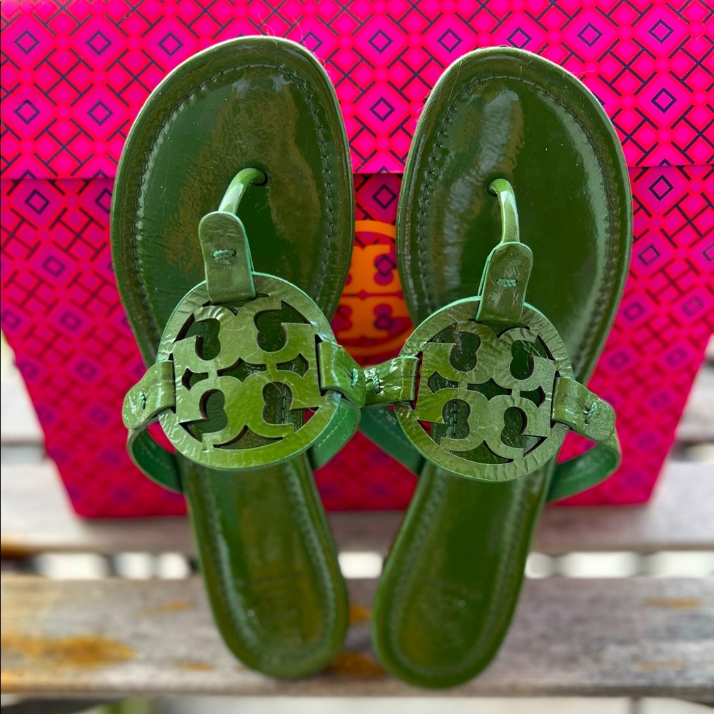 Tory Burch leather Sandals green US8.5